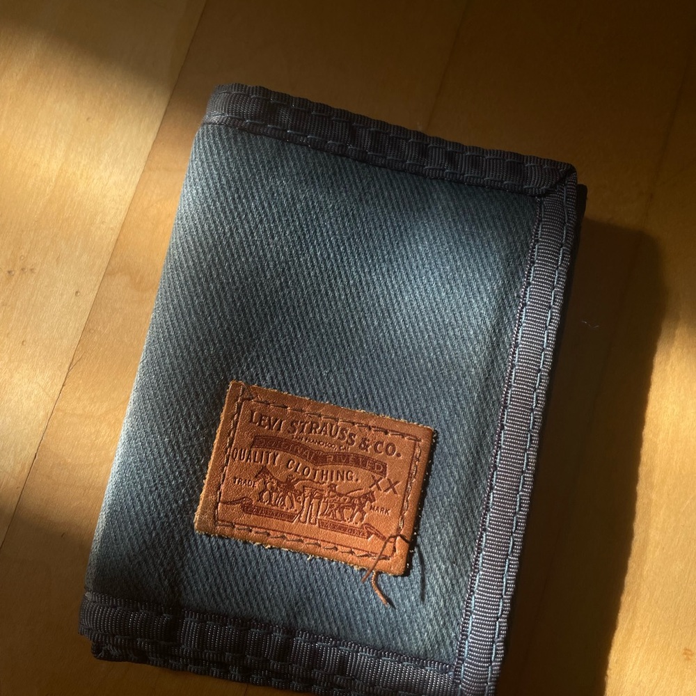 Levi's Blue and Brown Wallet with Quality Craftsmanship